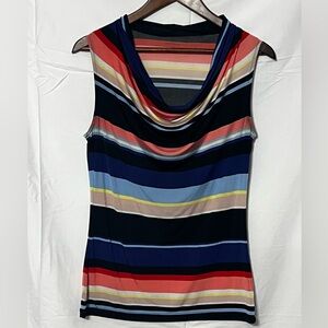 Worthington Multicolor Striped Cowl Neck Blouse
